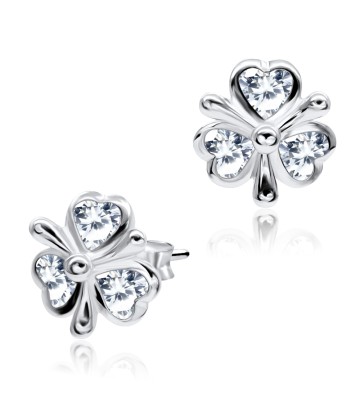 CZ Tripple Heart Shaped Silver Stud Earring STS-3280